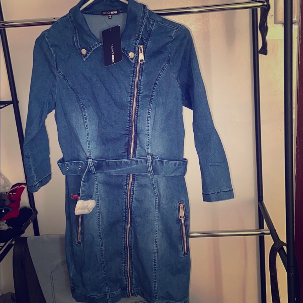 Denim Brat Mini Dress-XL